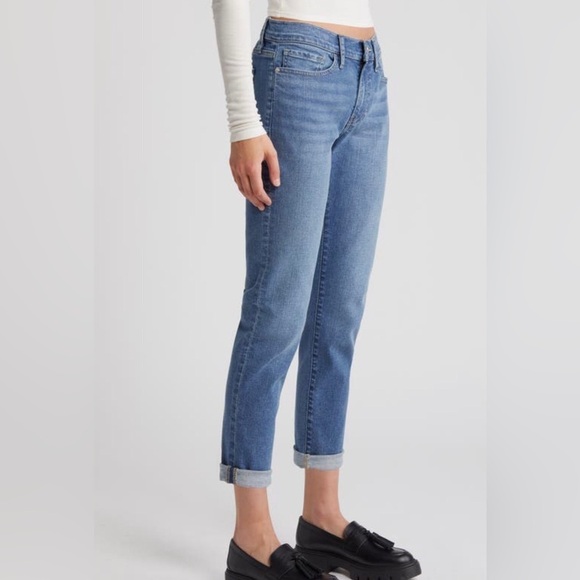 Frame Le Garçon Boyfriend Jeans Size 31 medium wash cuffed mid rise - Picture 2 of 10